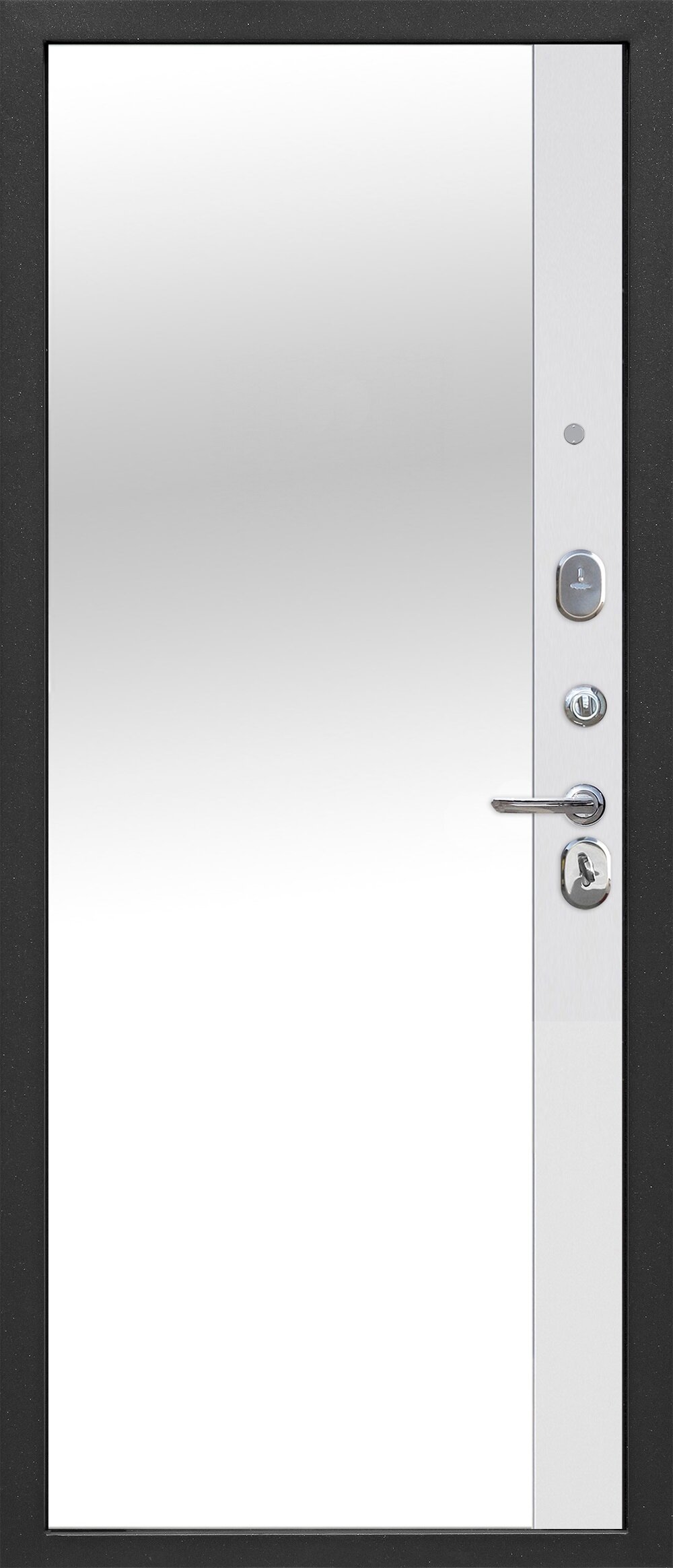 Дверь 9 см Серебро Зеркало Эмалит белый 860R - фотография № 2