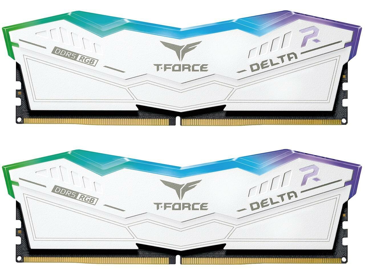 Модуль памяти 32GB (2x16GB) TEAMGROUP T-Force Delta RGB DDR5 6000MHz CL30 (30-36-36-76) 1.35V / FF4D532G6000HC30DC01 / White