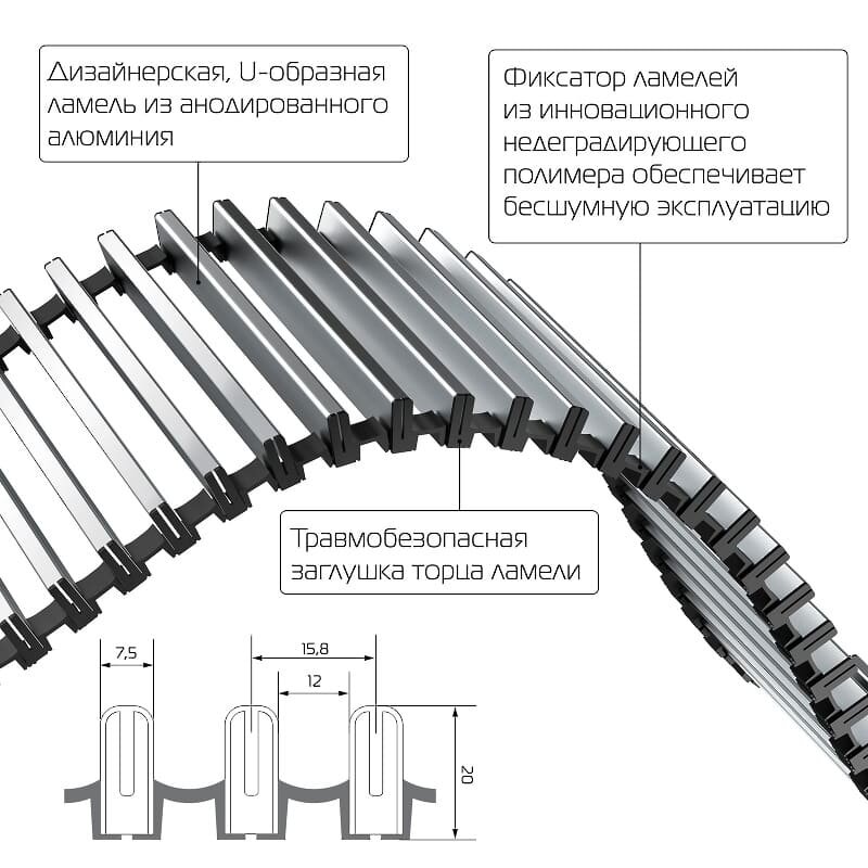 Конвектор внутрипольный Royal Thermo ATRIUM-110/250/1600-DG-U-NA - фотография № 3