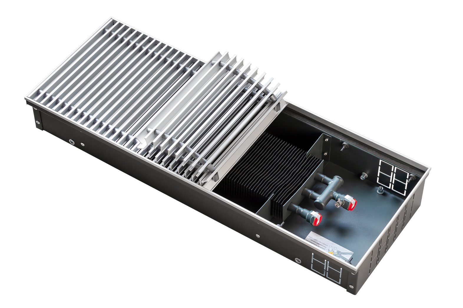 Внутрипольный конвектор Techno Power KVZ 300-85-1400 с решеткой PPA 300-1400 - фотография № 1