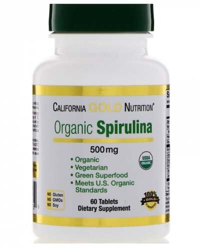 California Gold Nutrition Organic Spirulina 500 mg 60 табл (California Gold Nutrition)