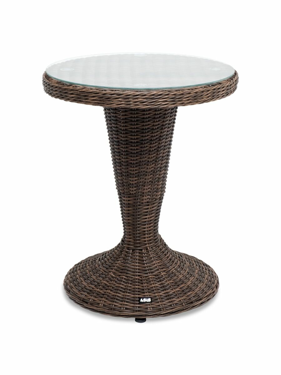 Леванте стол круглый из искусственного ротанга, коричневый - фотография № 1
