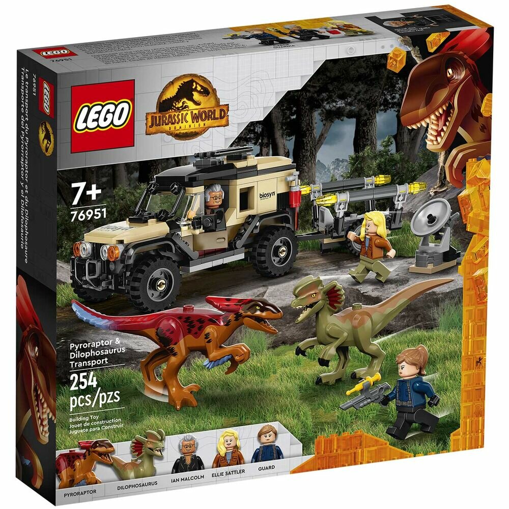 LEGO Jurassic World "Перевозка пирораптора и дилофозавра" 76951