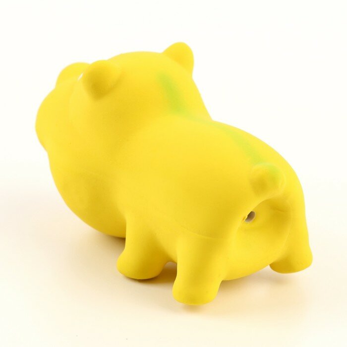 Пижон Игрушка пищащая для собак из латекса "Пес", 9 см, жёлтая - фотография № 3