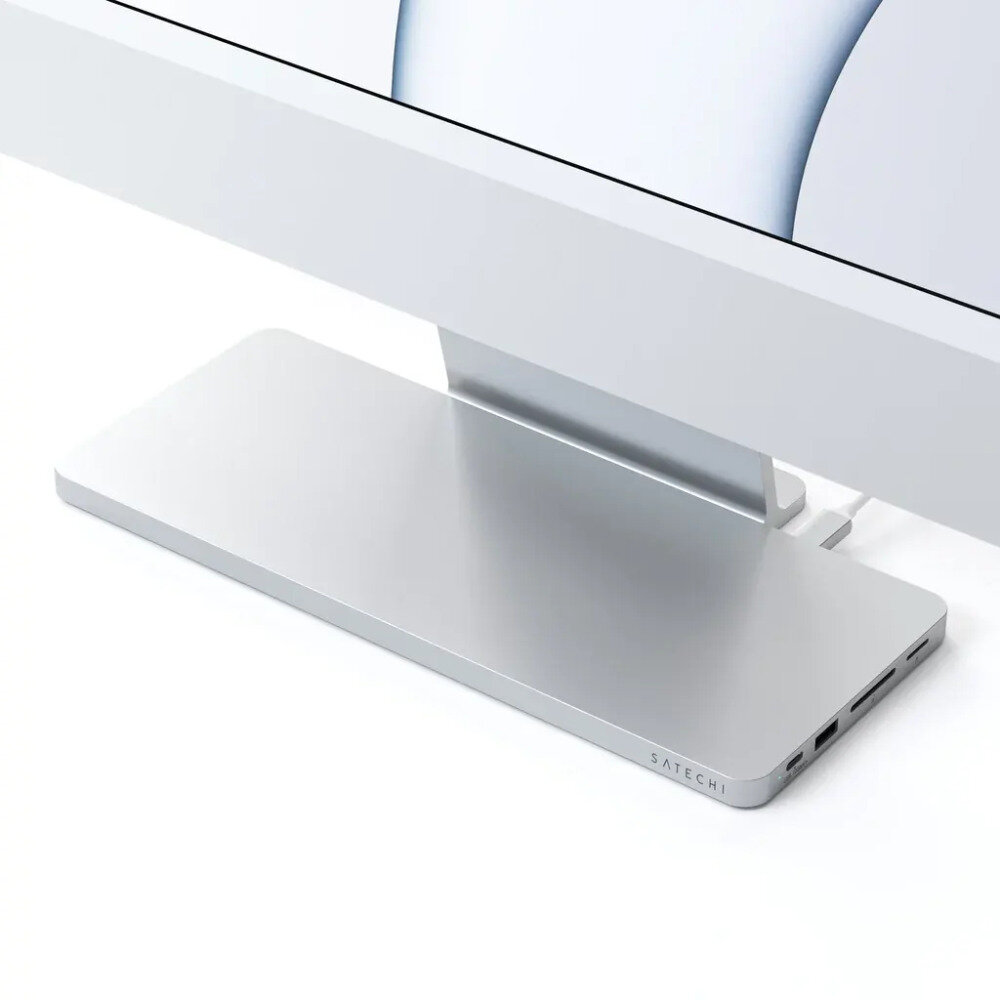 Док-станция Satechi USB-C Slim Dock для iMac (24-inch) серебристая (ST-UCISDS)