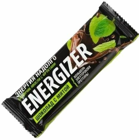 Energizer Батончик - мюсли с фруктами, "Шоколад с мятой", 40 г - 6 шт - фотография № 3