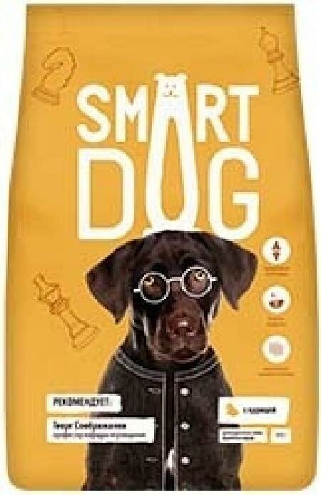 Smart Dog сухой корм Для взрослых собак крупных пород с курицей 12 кг 40862 (2 шт)