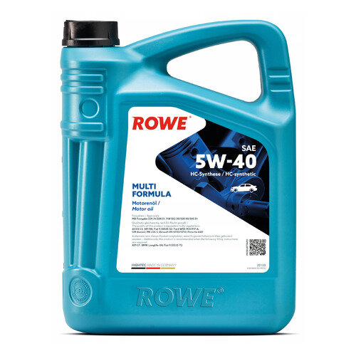 Моторное масло ROWE Hightec Multi Formula, 5W-40, 4л, синтетическое [20138-0040-99]