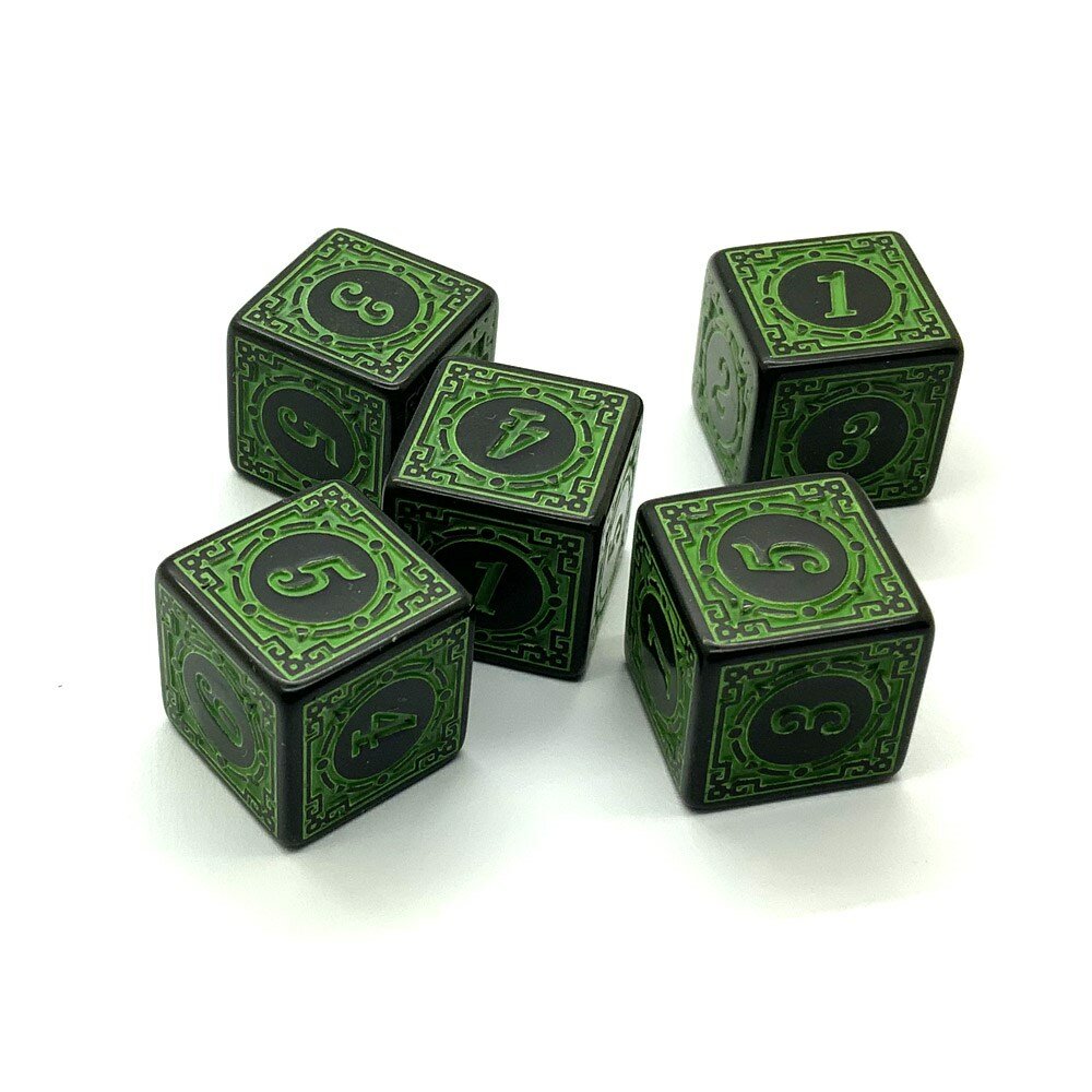 Ork's Workshop Кубики д6 16мм 5шт. Игровые Зеленые