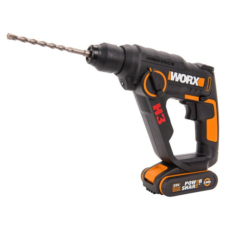 WORX Перфоратор аккумуляторный H3 WX390.9, 20В, без АКБ и ЗУ WX390.9