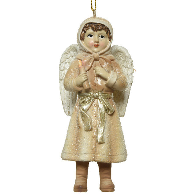 Kaemingk Елочная игрушка Ангел Агнис - Рождественская песнь 11 см подвеска 520650