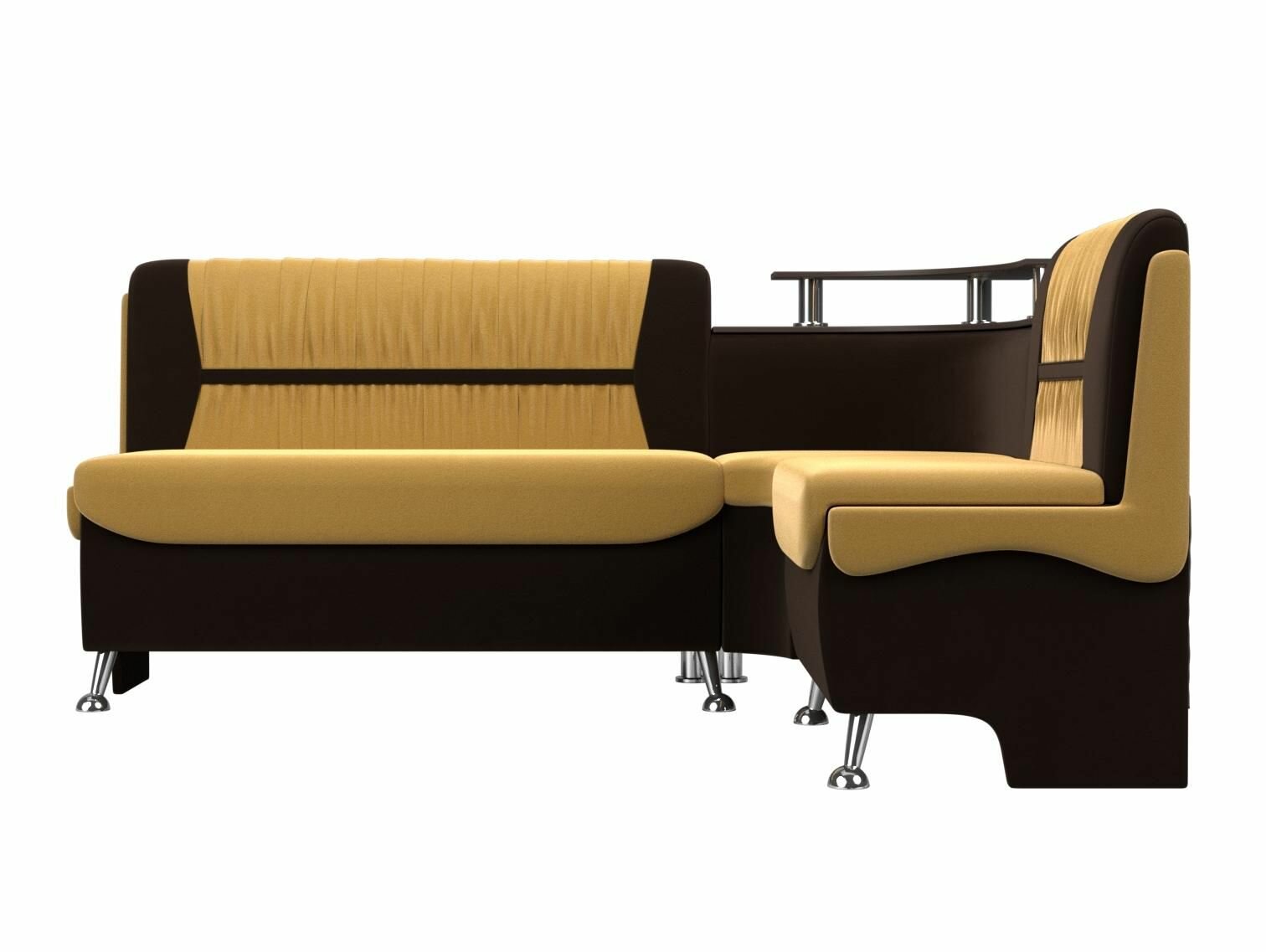 Кухонный угловой диван Сидней, желтый; коричневый