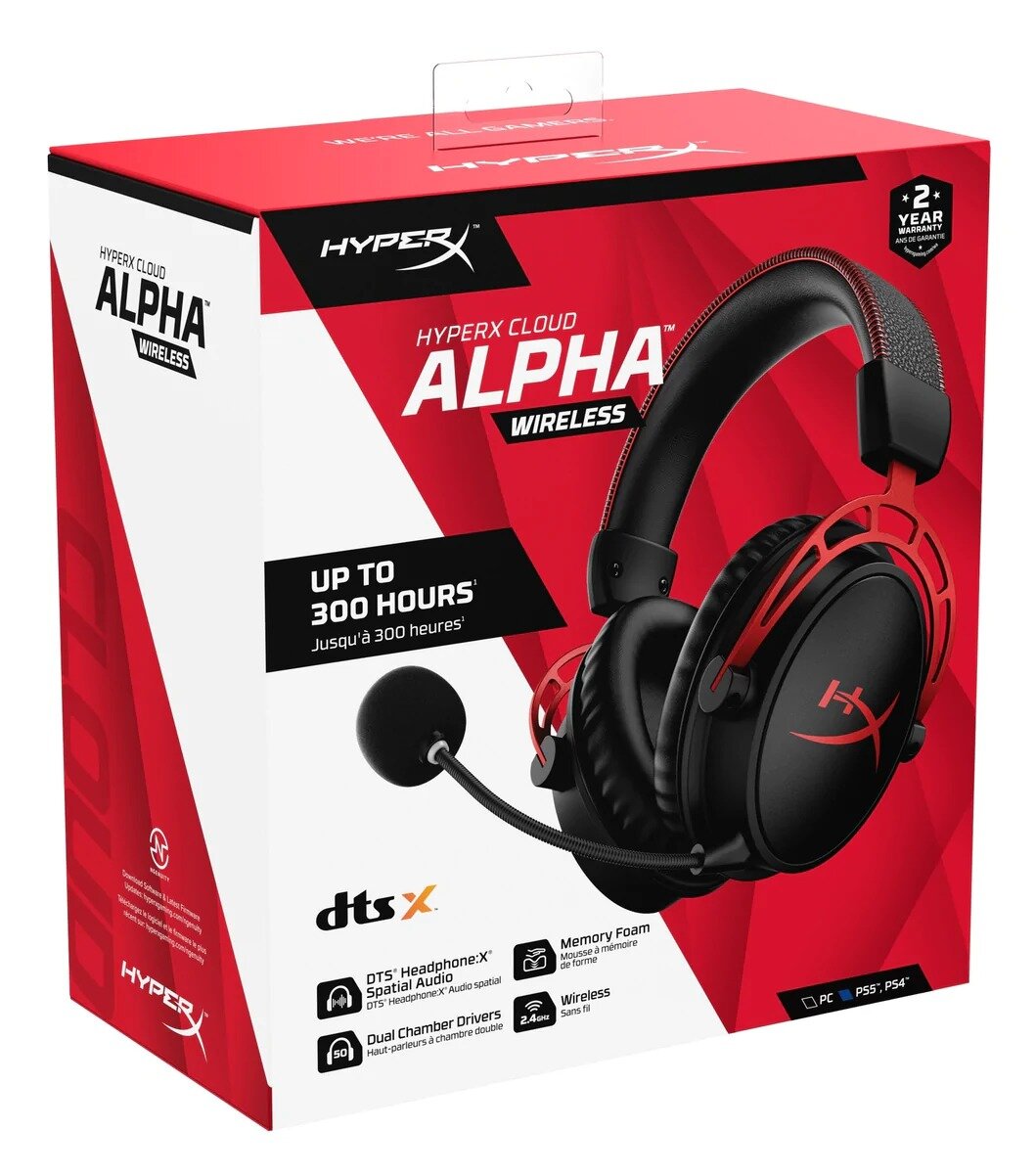 Наушники HyperX Cloud Alpha Wireless,black-red