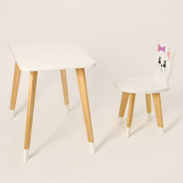 Комплект из детского стола и стула «Скандик Принт. Котик» - фотография № 2