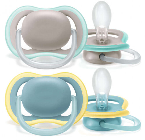 Соска-пустышка силиконовая ортодонтическая с футляром 18+ мес. Ultra Air Philips Avent 2шт (SCF349/01) Philips Consumer Lifestyle B.V. - фото №1
