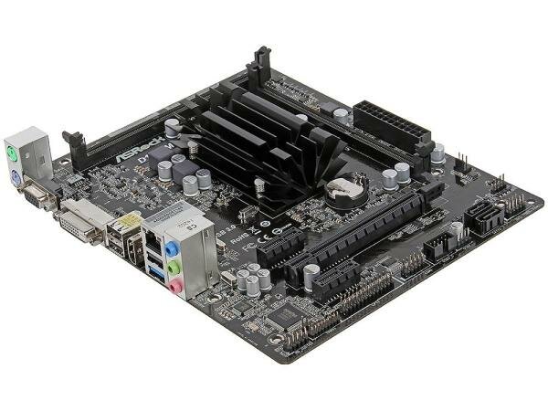 Материнская плата ASRock D1800M с процессором Intel J1800 2xDDR3 1xPCI-E 16x 2xPCI-E 1x 2xSATA II mATX Retail