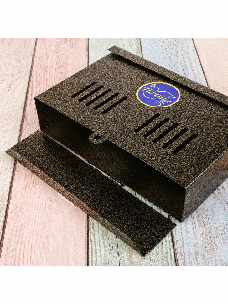 Ящик почтовый металлический уличный "мини", ящик для почты на калитку с крышкой и с петлей для замка - фотография № 5