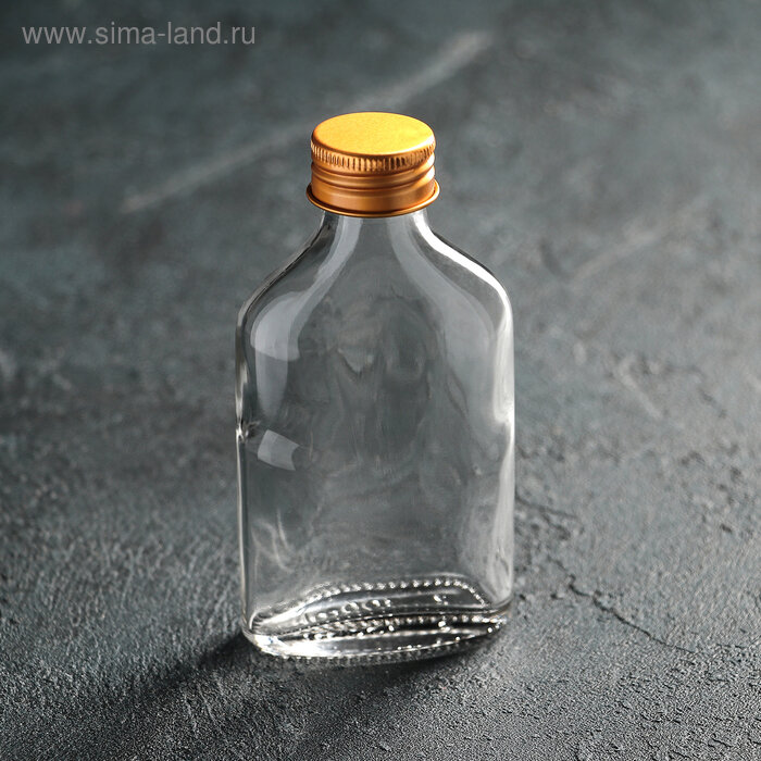 Бутыль стеклянная для соусов и масла с металлической крышкой, 100 мл, 6,5×3×12,5 см - фотография № 1