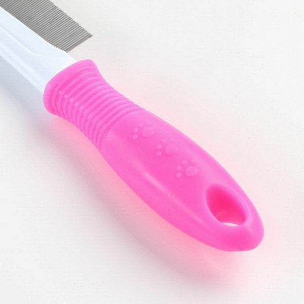 Расчёска "Комфорт" с частыми зубьями, нескользящая ручка, 21 x 3.5 см, розовая - фотография № 4