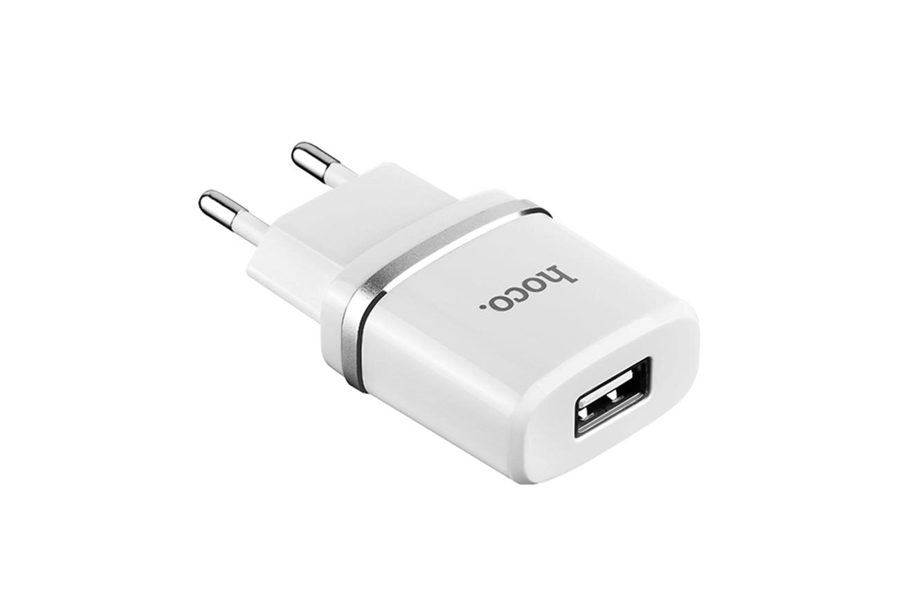 Блок питания (сетевой адаптер) HOCO C11 Smart один порт USB, 5V, 1.0A, белый