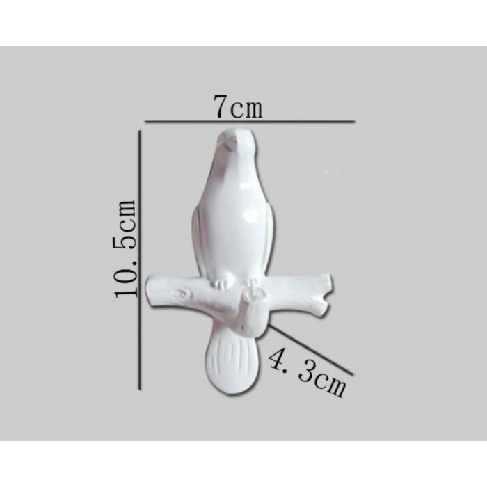 Декор настенный-вешалка "Голубь", 10,5 x 7 см, белый - фотография № 5