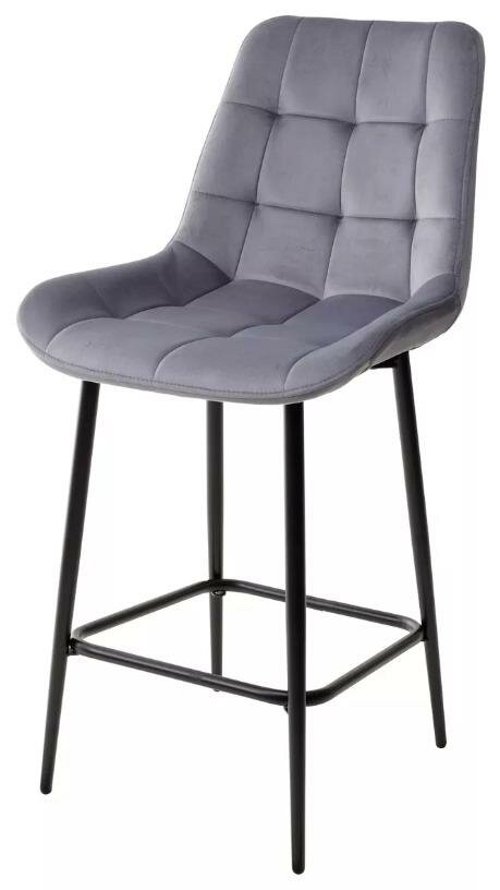 Полубарный стул M-CITY хофман (2 шт.) H-14 Серый, велюр / черный каркас