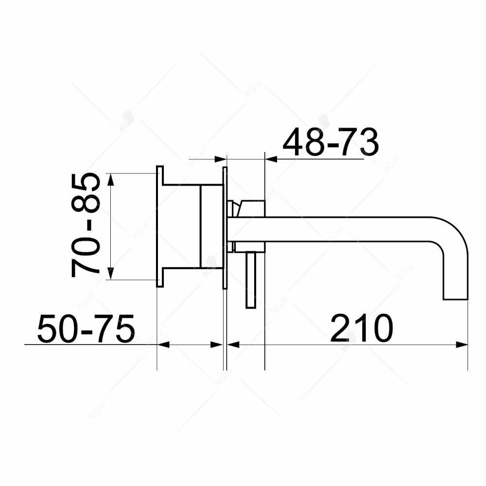 Смеситель с изливом встраиваемый RGW Shower Panels 21140545-04 черный - фотография № 3