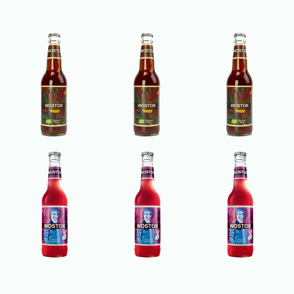 Натуральный напиток WOSTOK Cola + Plum & Cardamom, 0.33 л х 6 шт