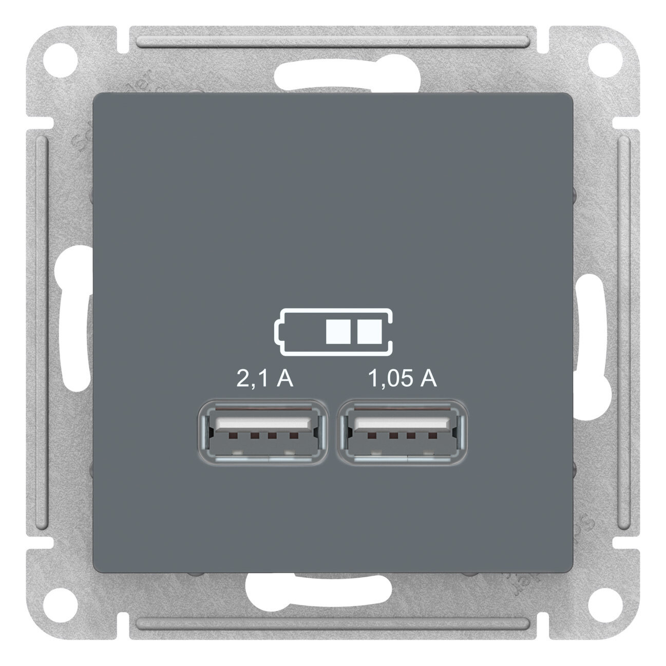 SE AtlasDesign Грифель Розетка USB 5В 1 порт x 21 А 2 порта х 105 А механизм