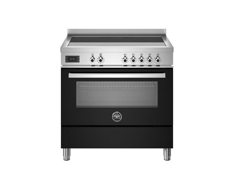 PRO95I1ENET Варочный центр Bertazzoni, 5 индукционных зон, многофункциональный электрический шкаф, 90 см Черный глянец