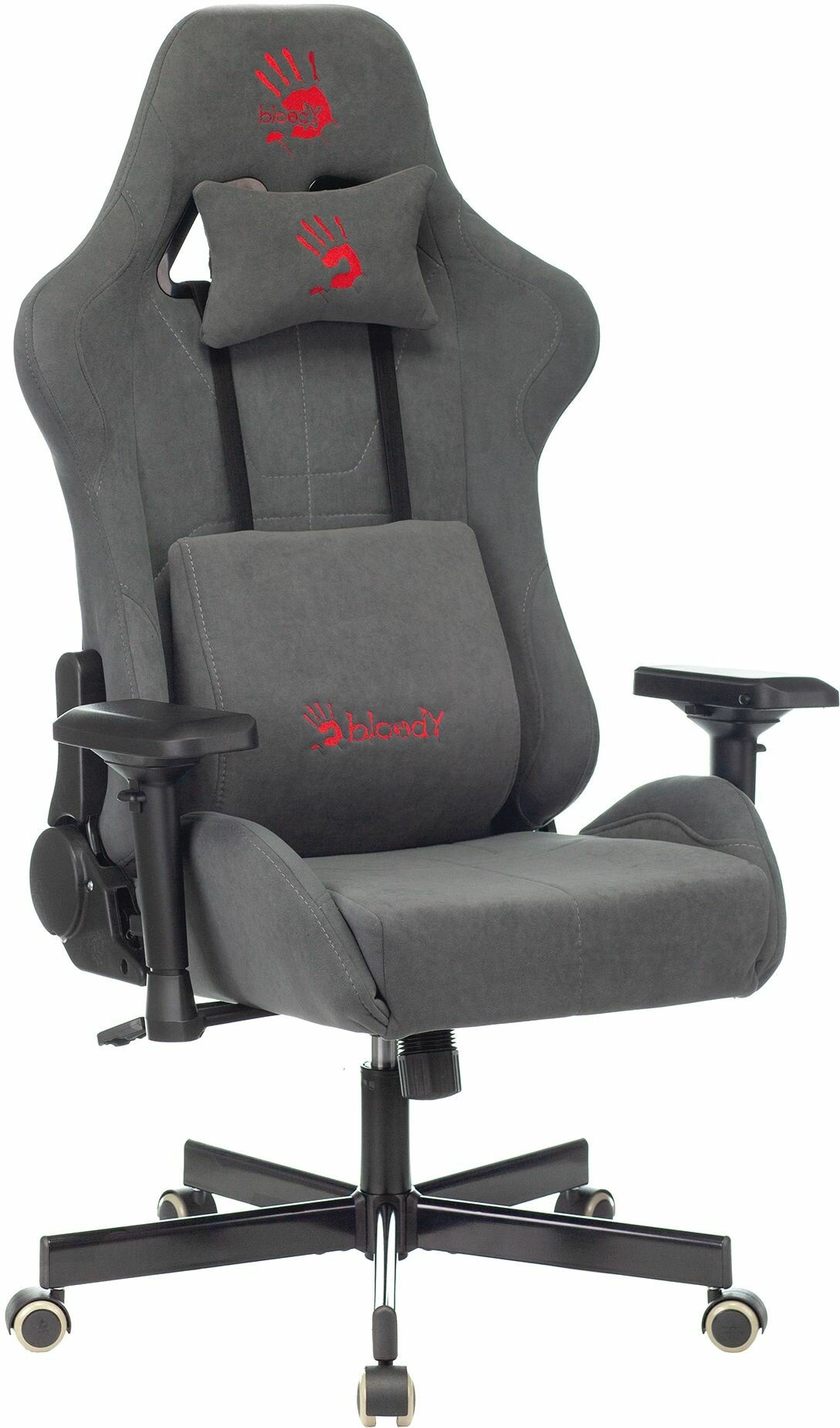 Кресло игровое A4Tech Bloody GC-740, обивка: ткань, цвет: серый - фотография № 1