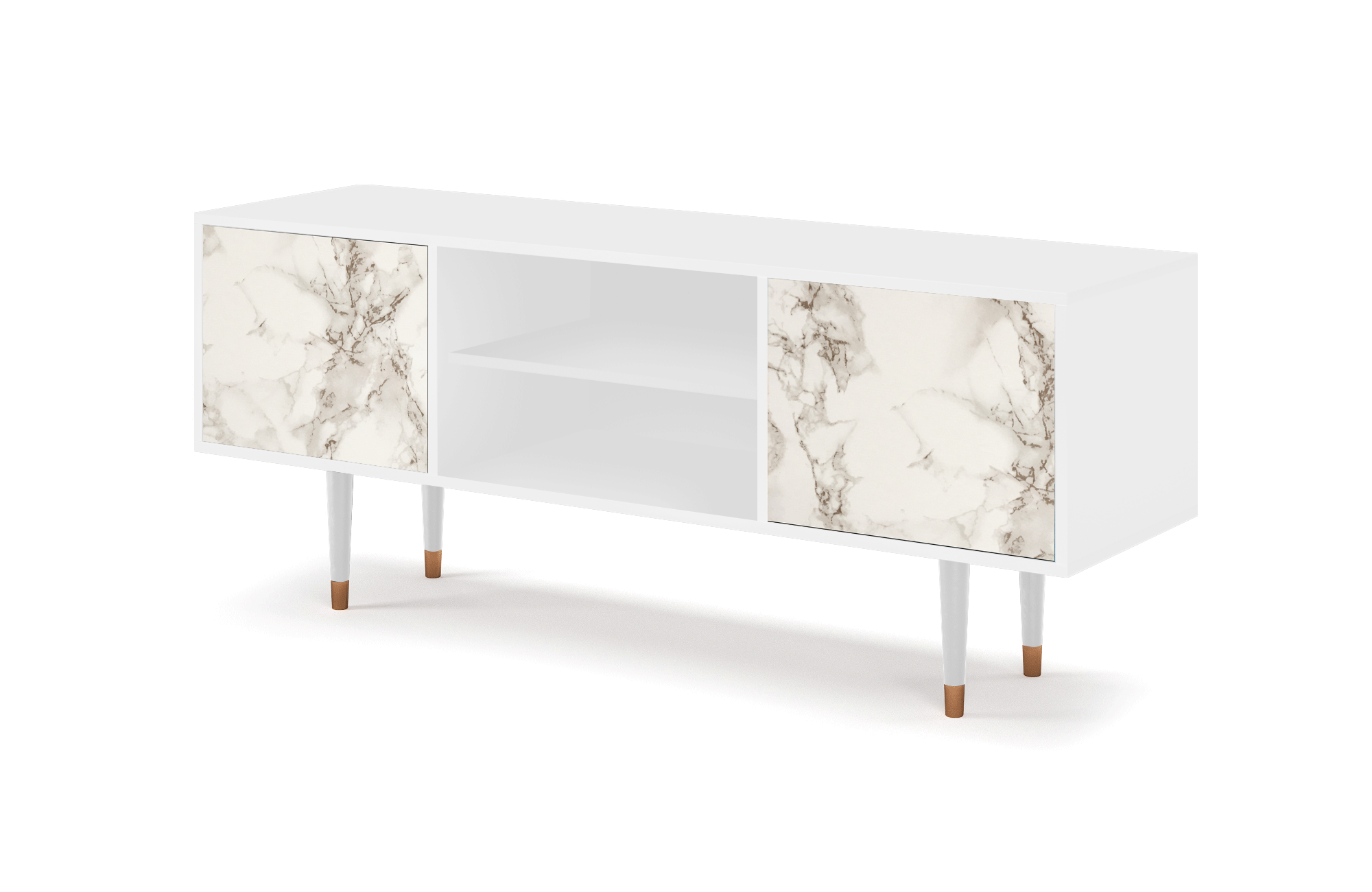 ТВ-Тумба - STORYZ - T2 Milk Marble, 170 x 69 x 48 см, Белый - фотография № 3