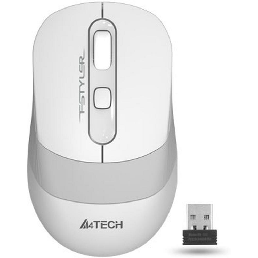 Мышь беспроводная A4Tech Fstyler FG10S White/Grey silent беспроводная