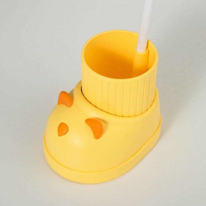 Лампа настольная "Ботинок кот" LED 3 режима 3Вт USB органайзер желтый 8х11х31 см - фотография № 9