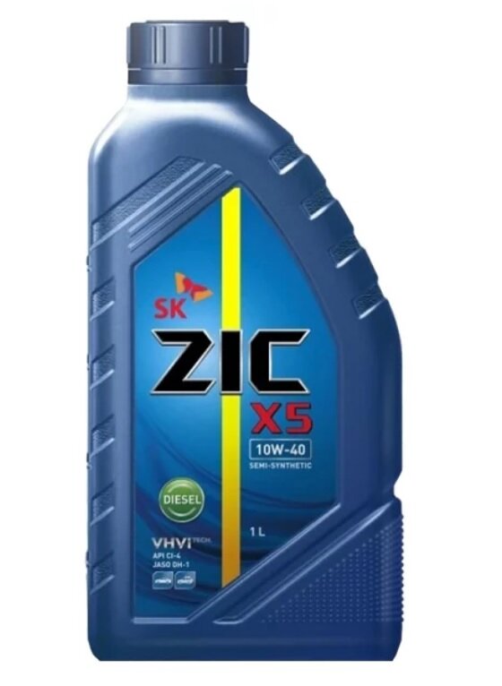 Zic Масло Моторное Zic X5 Diesel 10W40 Полусинтетическое 1 Л Масло Моторное Полусинтетическое