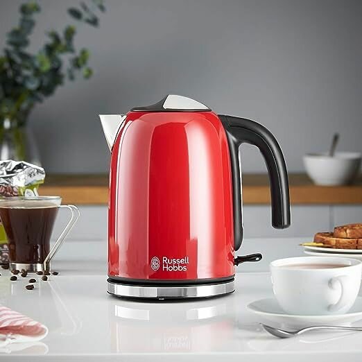 Чайник электрический Russell Hobbs Stainless Steel (красный) - фотография № 2