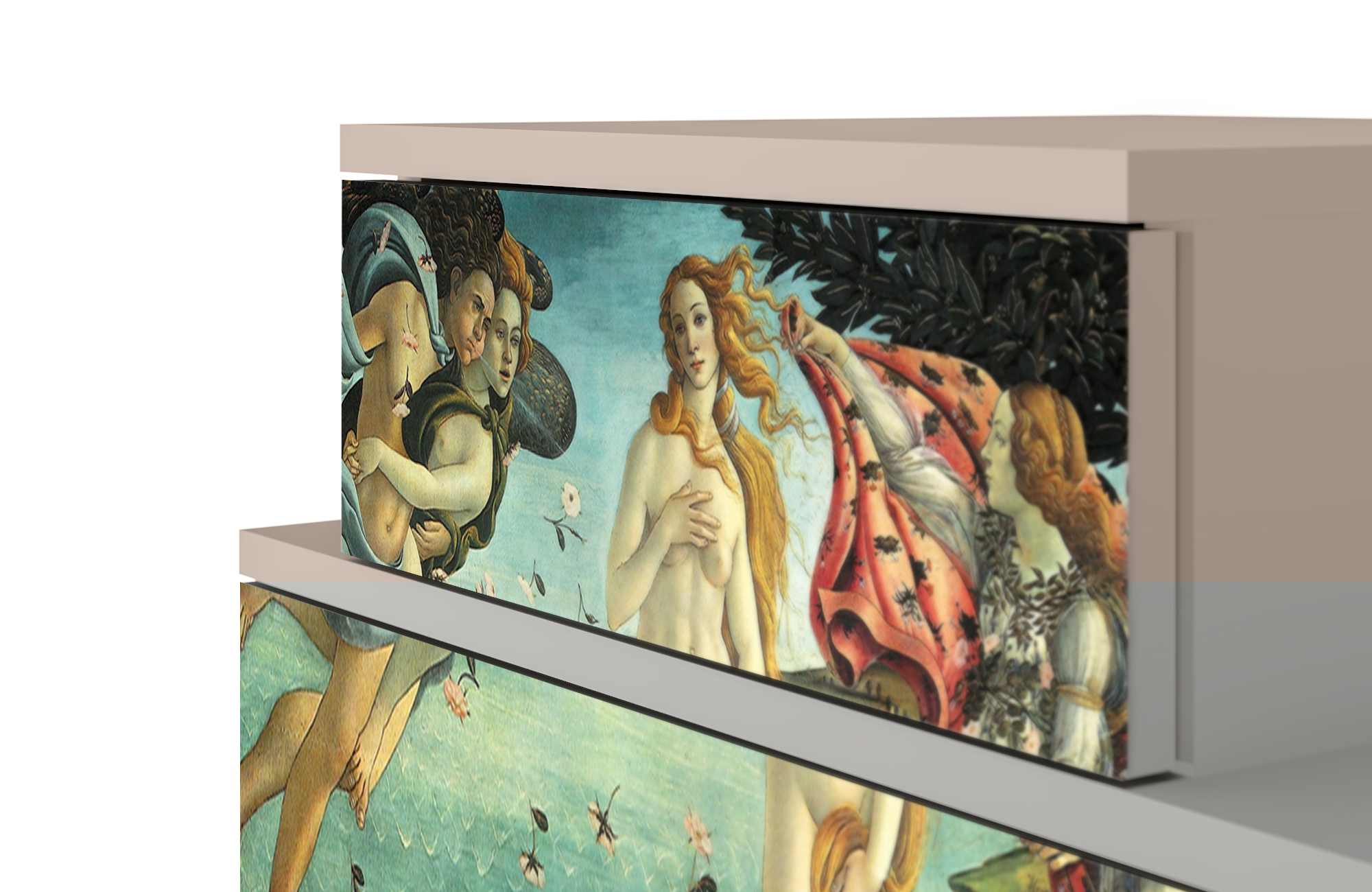 Прикроватная тумба - STORYZ - NS1 The Birth of Venus by Botticelli, 58 x 58 x 41 см, Бежевый - фотография № 5