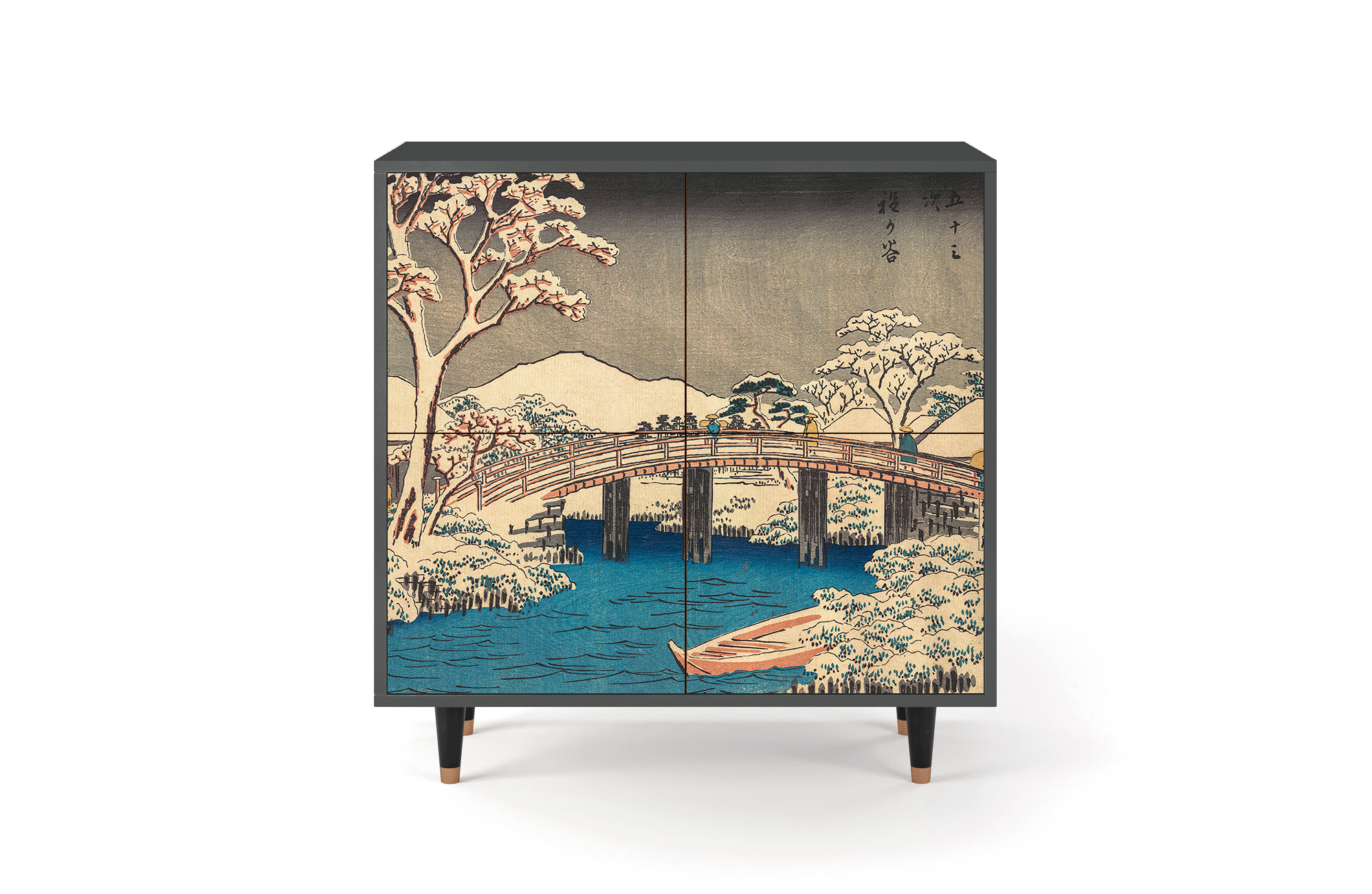 Комод - STORYZ - BS3 Katabira River by Utagawa Hiroshige, 94 x 96 x 48 см, Антрацит - фотография № 2