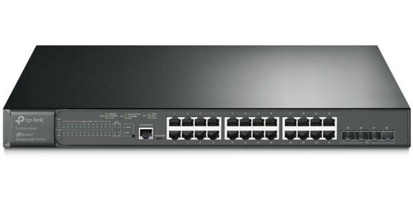 24-port Gigabit Managed PoE switch with 4 10G SFP+ ports, support 802.3af/at PoE, 1 console port, 19-inch rack mount, support L2/L2+ features.