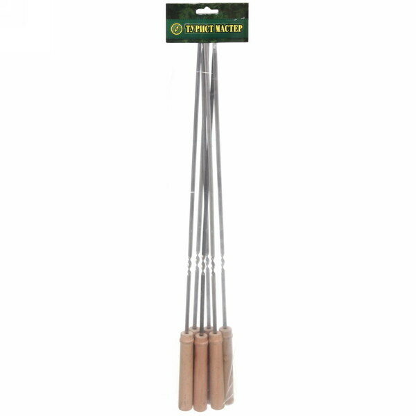 Набор шампуров 6 шт с деревянными ручками, длина 48 см, ширина 5 мм - фотография № 4