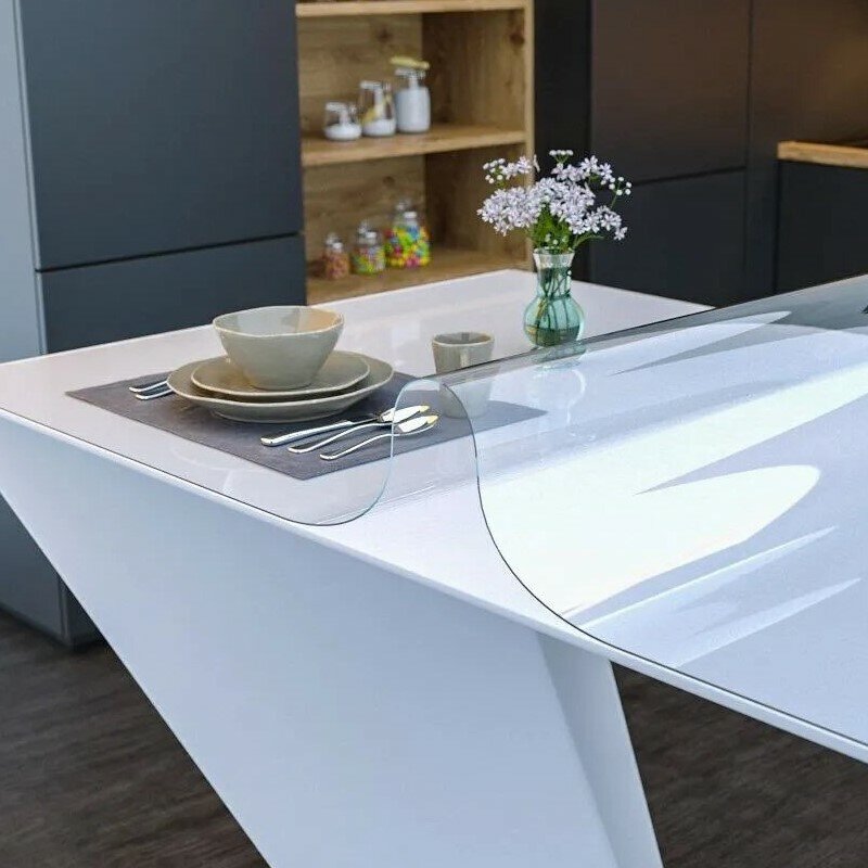 фото Скатерть Dekorelle, прозрачная, гибкое стекло, 0.8мм, 100х60см