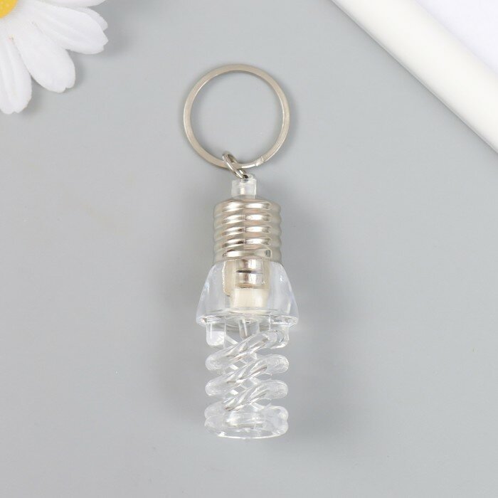 фото Фонарик свет на кольце "Прозрачная лампа спиральная" мигает 2х2х7см