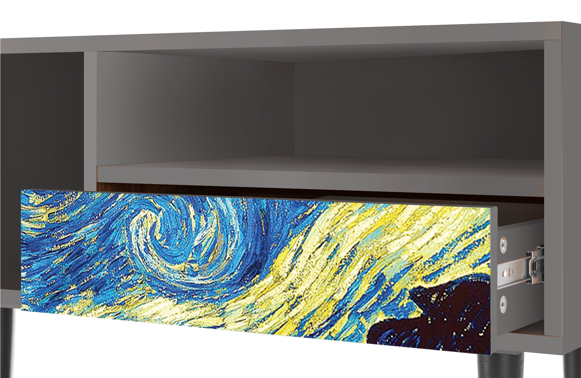 ТВ-Тумба - STORYZ - T3 The Starry Night by Vincent van Gogh, 115 x 59 x 48 см, Серый - фотография № 5