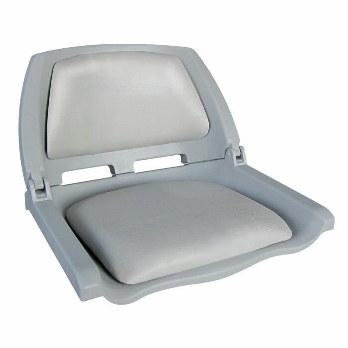 Кресло пластмассовое складное с подложкой Molded Fold-Down Boat Seat, серое, # 11207999 - фотография № 1