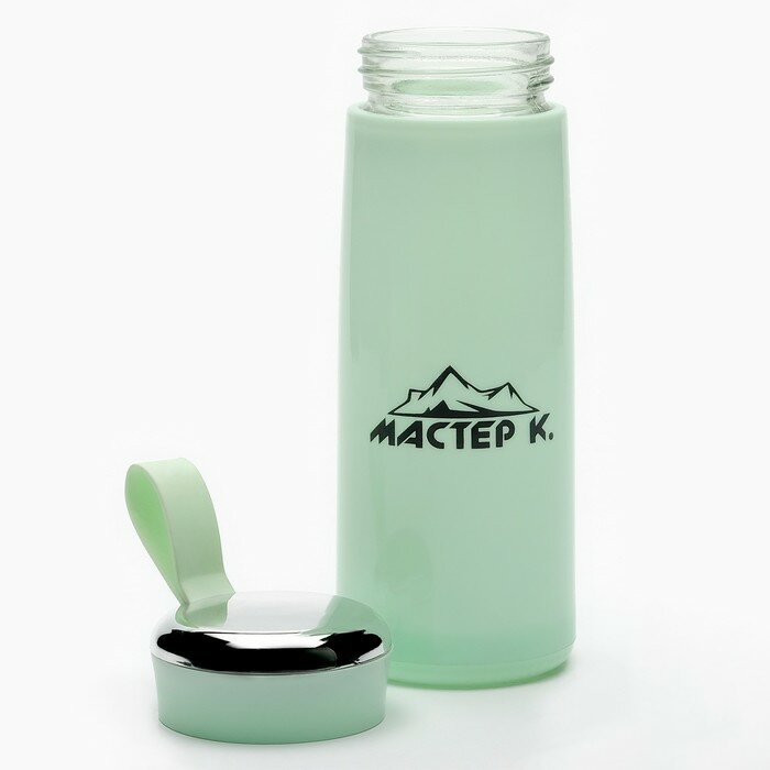 Бутылка для воды из стекла "Мастер К", 400 мл, зелёная - фотография № 2