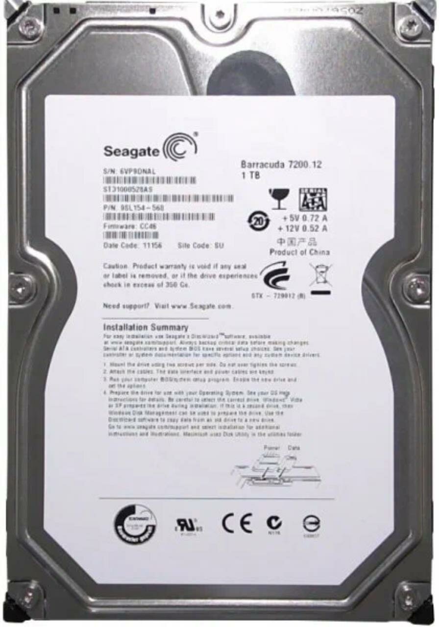 Жесткий диск Seagate 1Tb 7.2K SATA 3.5", ST31000528AS