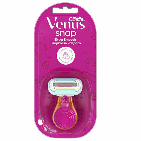 Бритва GILLETTE VENUS (Жиллет Винес) "Snap Embrace", комплект 2 шт., с 1 сменной кассетой, для женщин, VNS-81570695