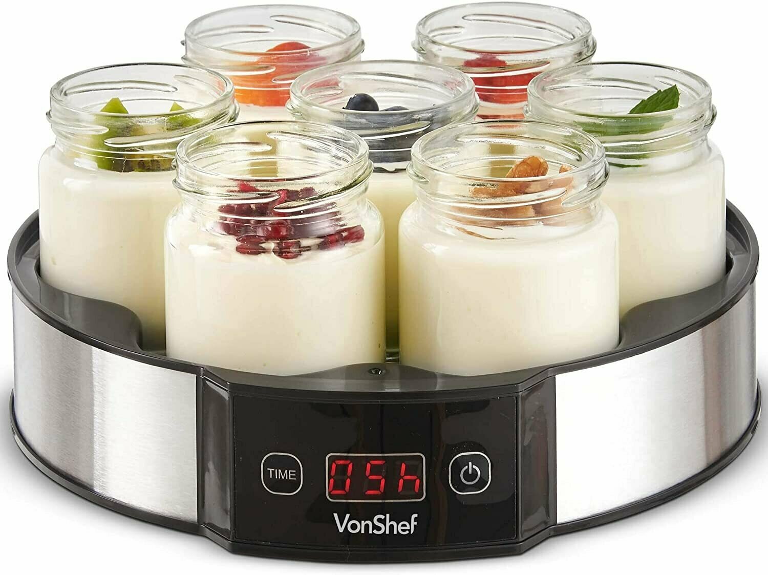 Цифровая йогуртница VonShef с 7 баночками