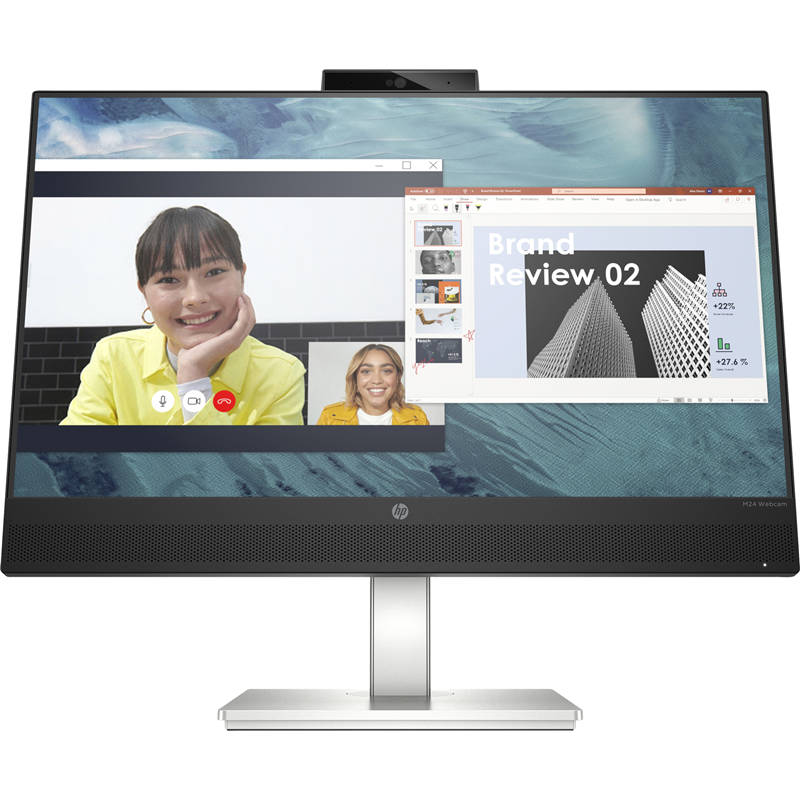 Монитор/ HP M24 23.8" IPS FHD 5 ms 75hz HDMI, DisplayPort™, USB 3.1 300nit, 5MP Webcam + 2x2W speakers, USB-C Power delivery