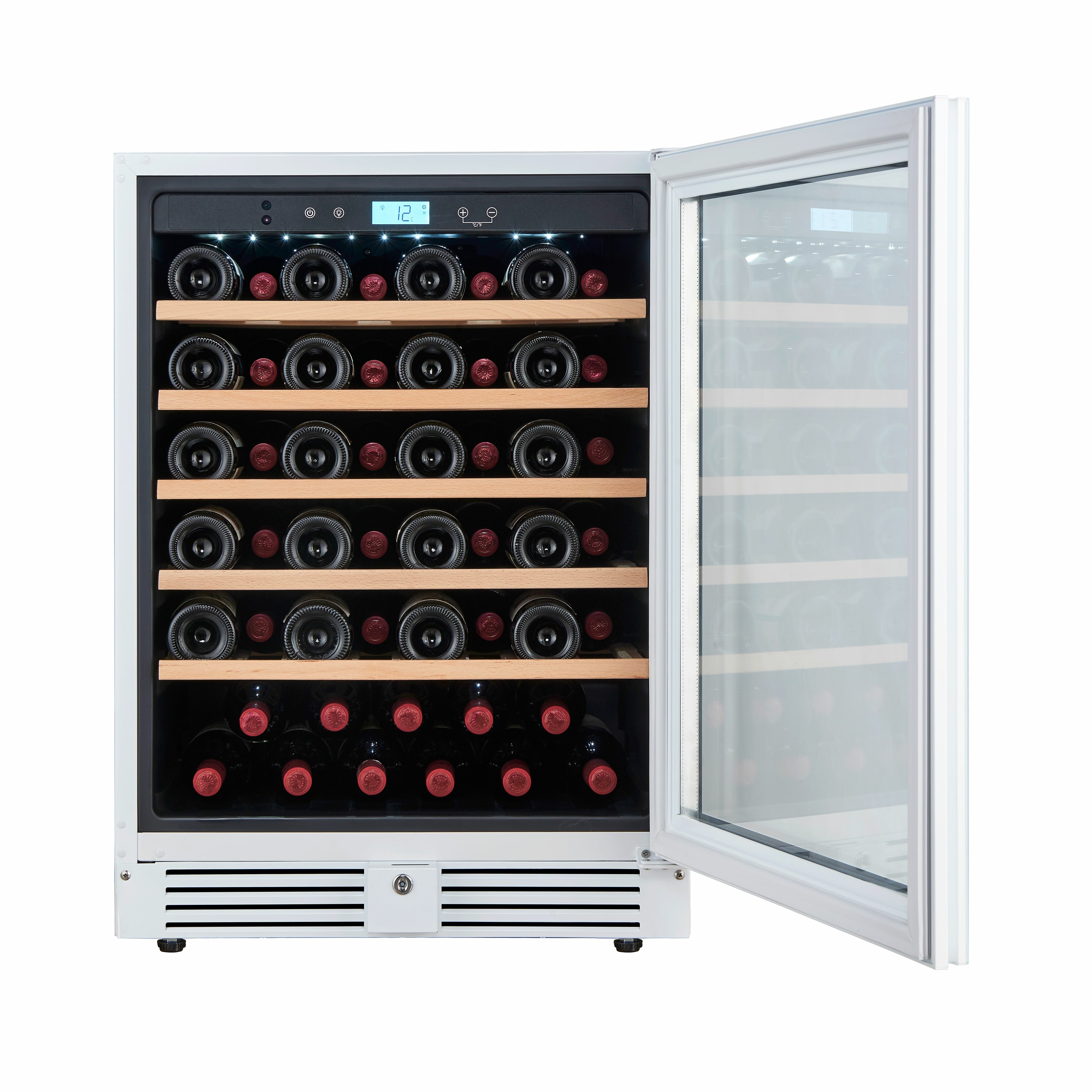 Винный шкаф Cellar Private CP051-1TWH, встраиваемый, однотемпературный, скрытая ручка, 51бут, белый. - фотография № 12